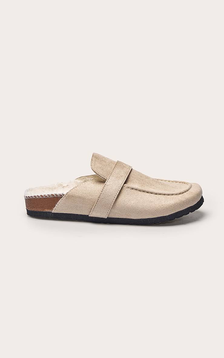 Taupe Mules En Synthétique Doublées De Synthétique