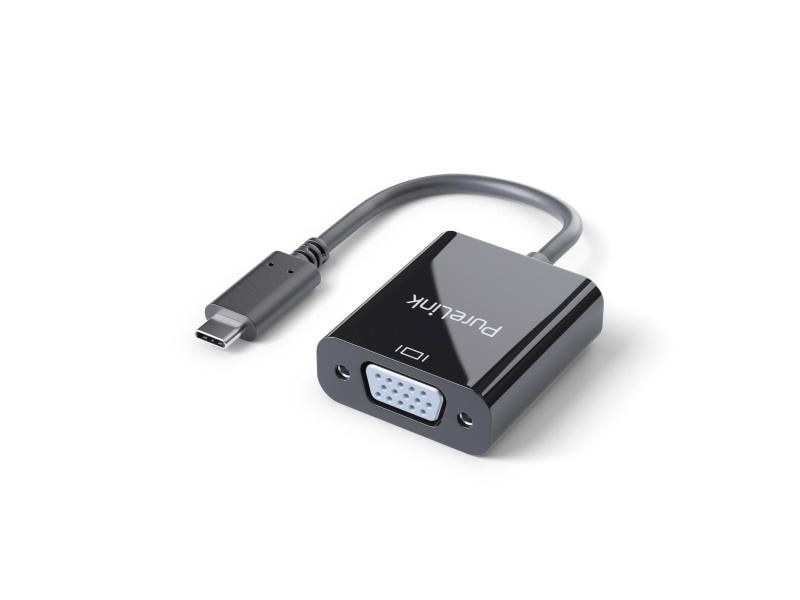 PureLink Adapter IS221 USB Type-C - VGA, Schwarz PureLink Premium USB-C auf VGA (Alt Mode) Adapter, Portsaver 0,10m, schwarz