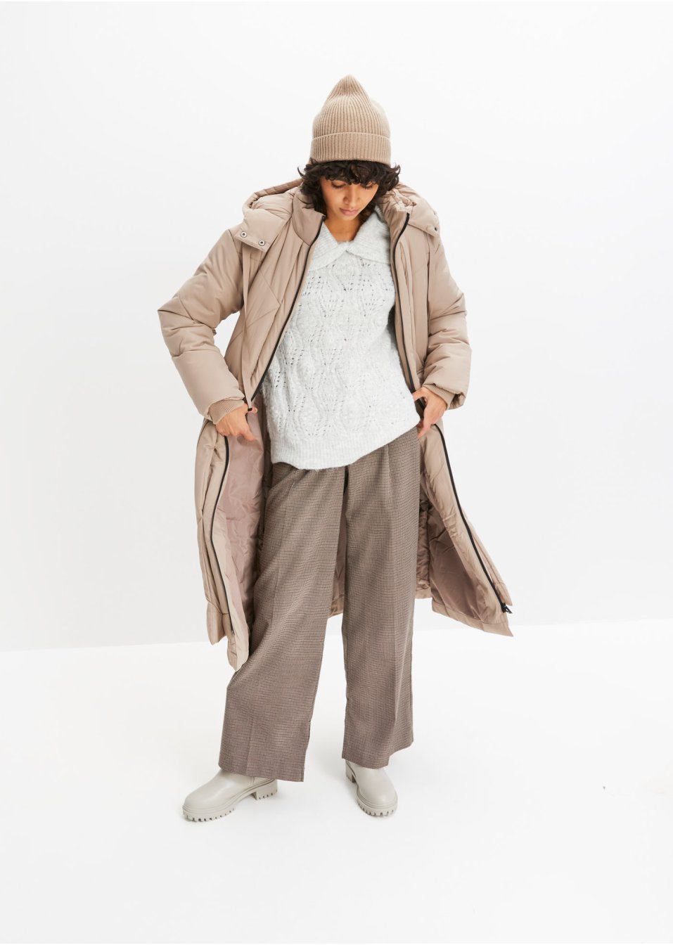 Manteau doudoune oversized avec zip latéral