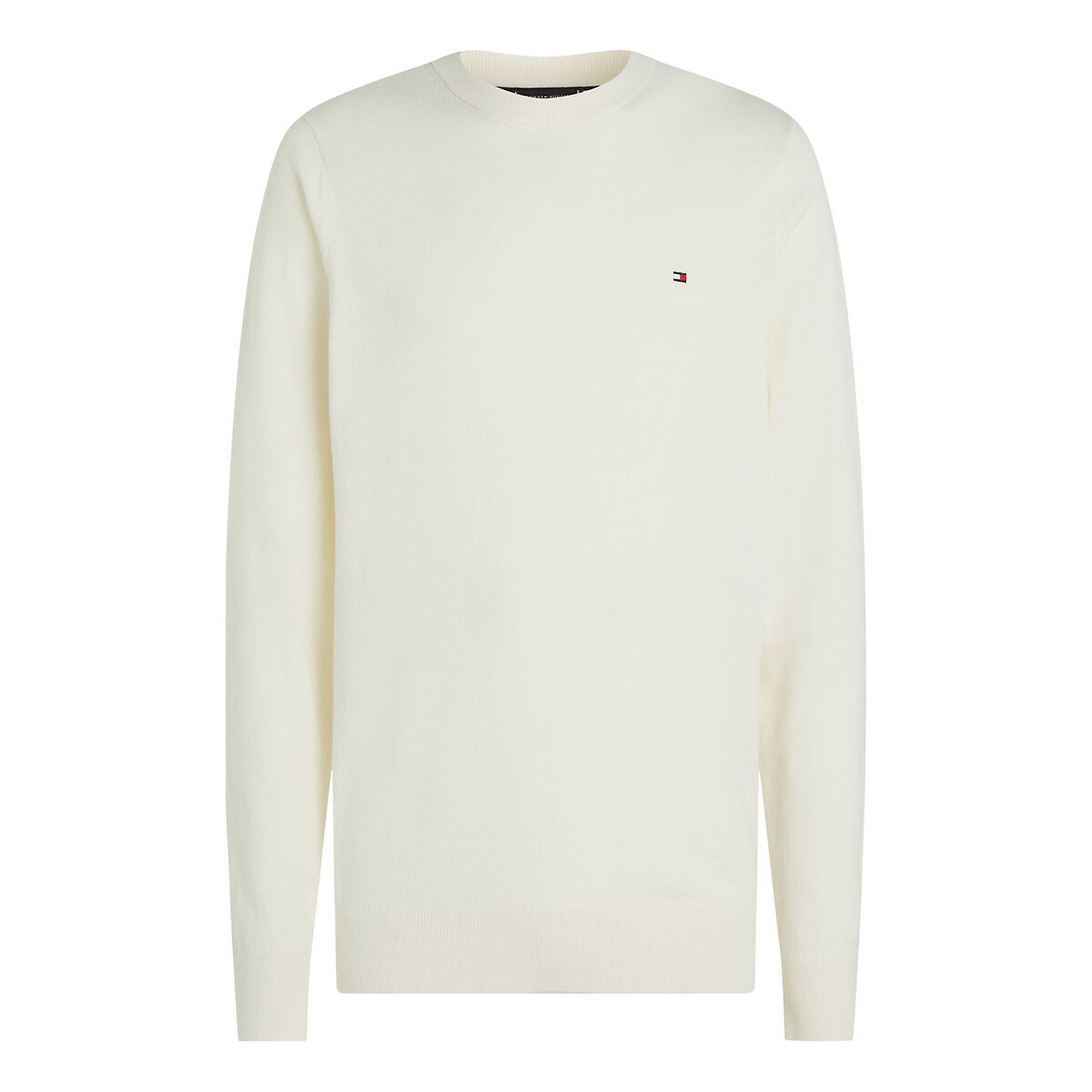 TOMMY HILFIGER<br>Suéter de gola redonda em algodão pima e cashmere