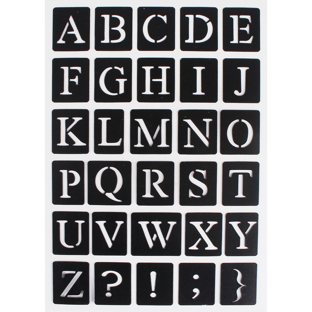 Mini pochoirs adhésifs alphabet