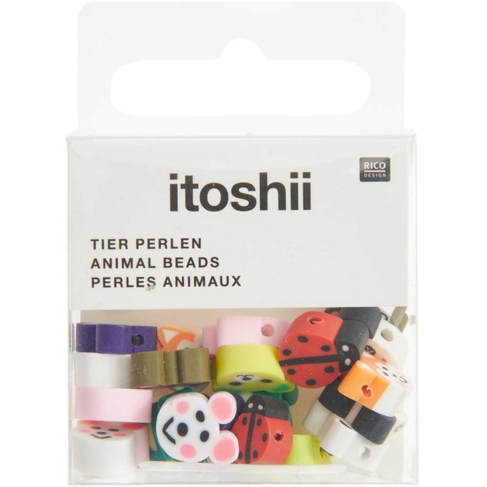 20 perles animaux 11 mm