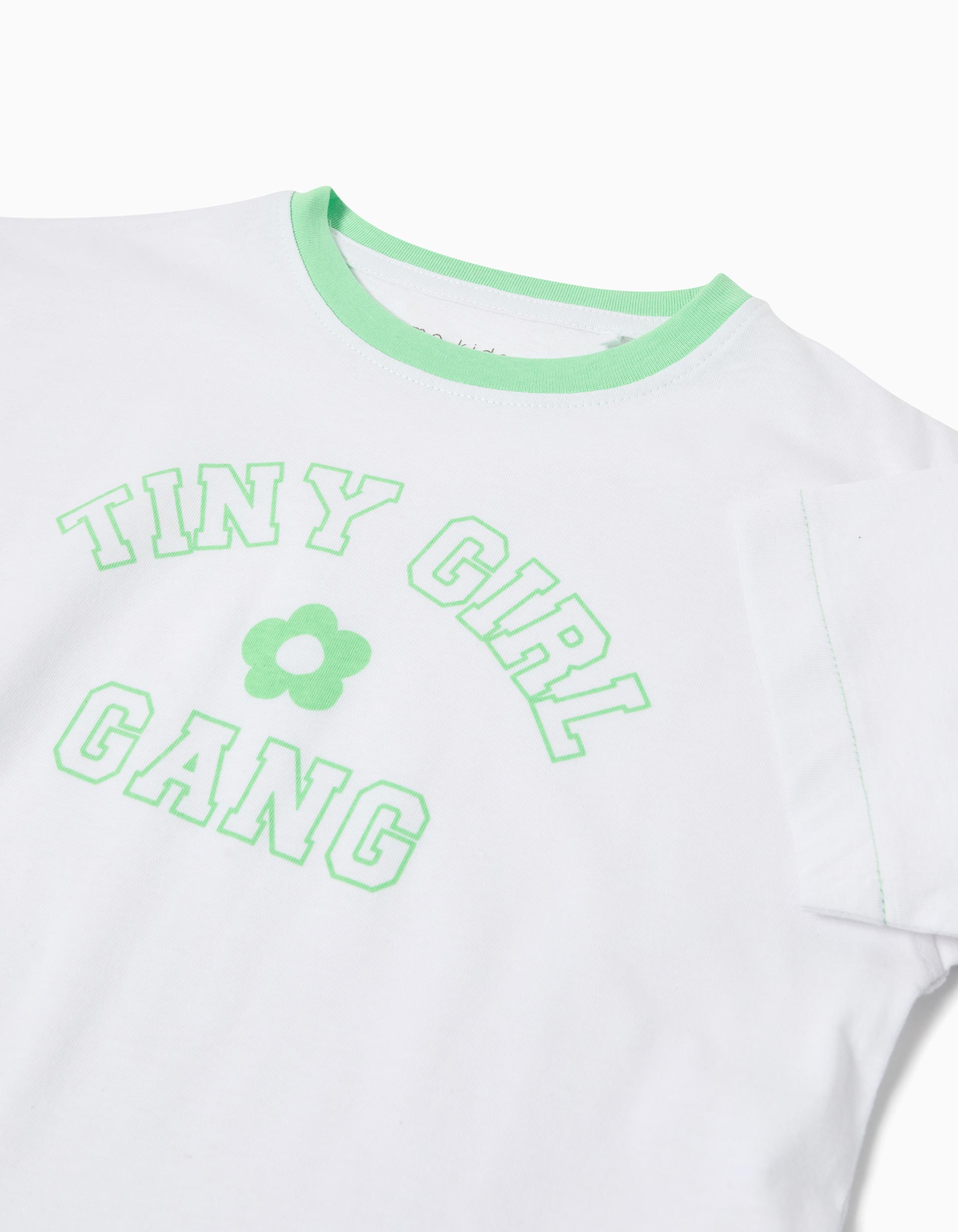 T-shirt Print, Menina, Verde Claro
