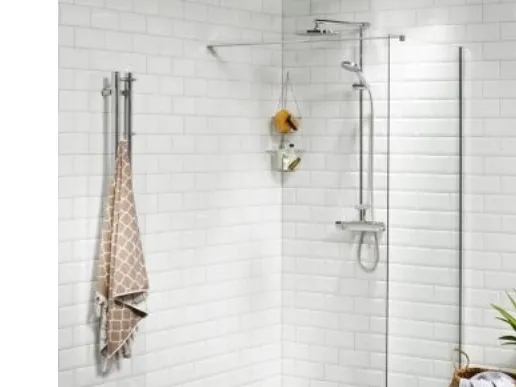 Vetro 100 CM Brusevæg - 6 mm Klart Hærdet Glas, EasyClean