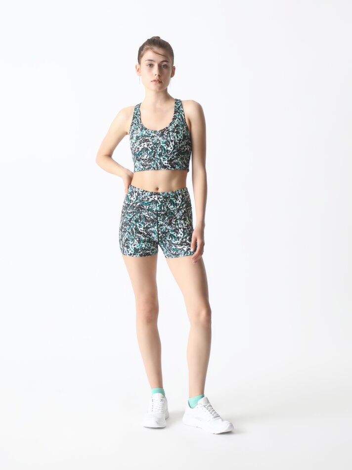 Top esportivo estampado - Branco/verde