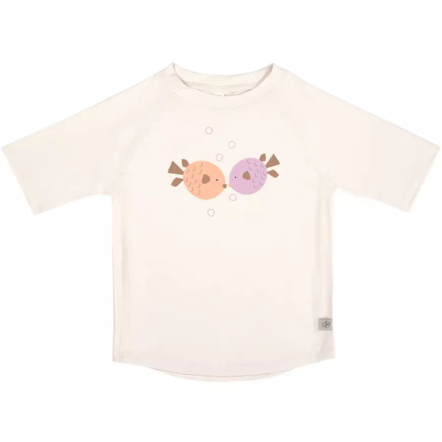 LÄSSIG UV-Kurzarm-Badeshirt Fische weiß