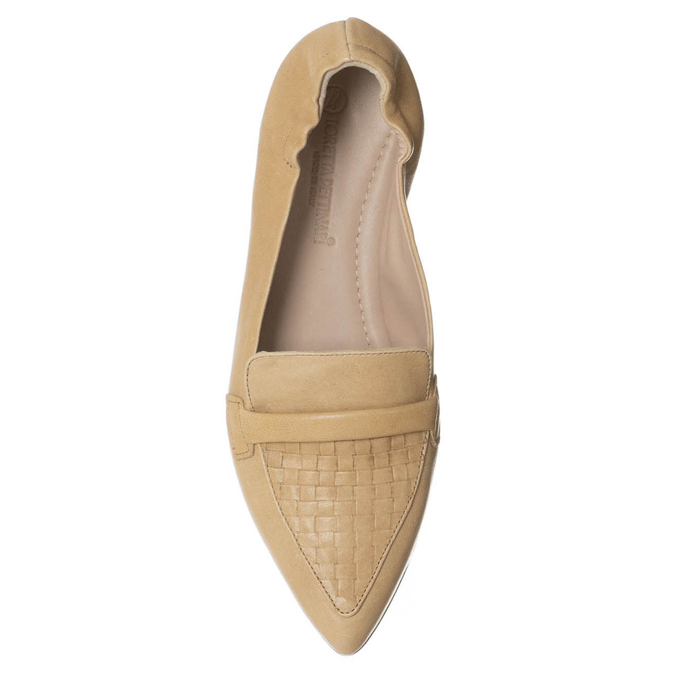 Loretta Pettinari Ballerines en Cuir Jade beiges