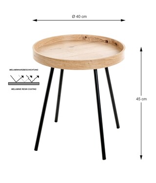 Beistelltisch 40 x 40 cm braun/schwarz