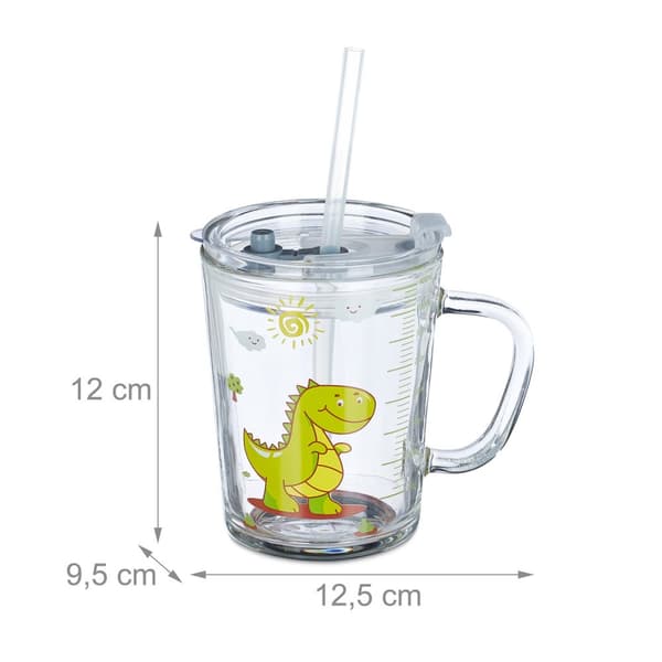 Drikkeglass Kids Dino sett med 2
