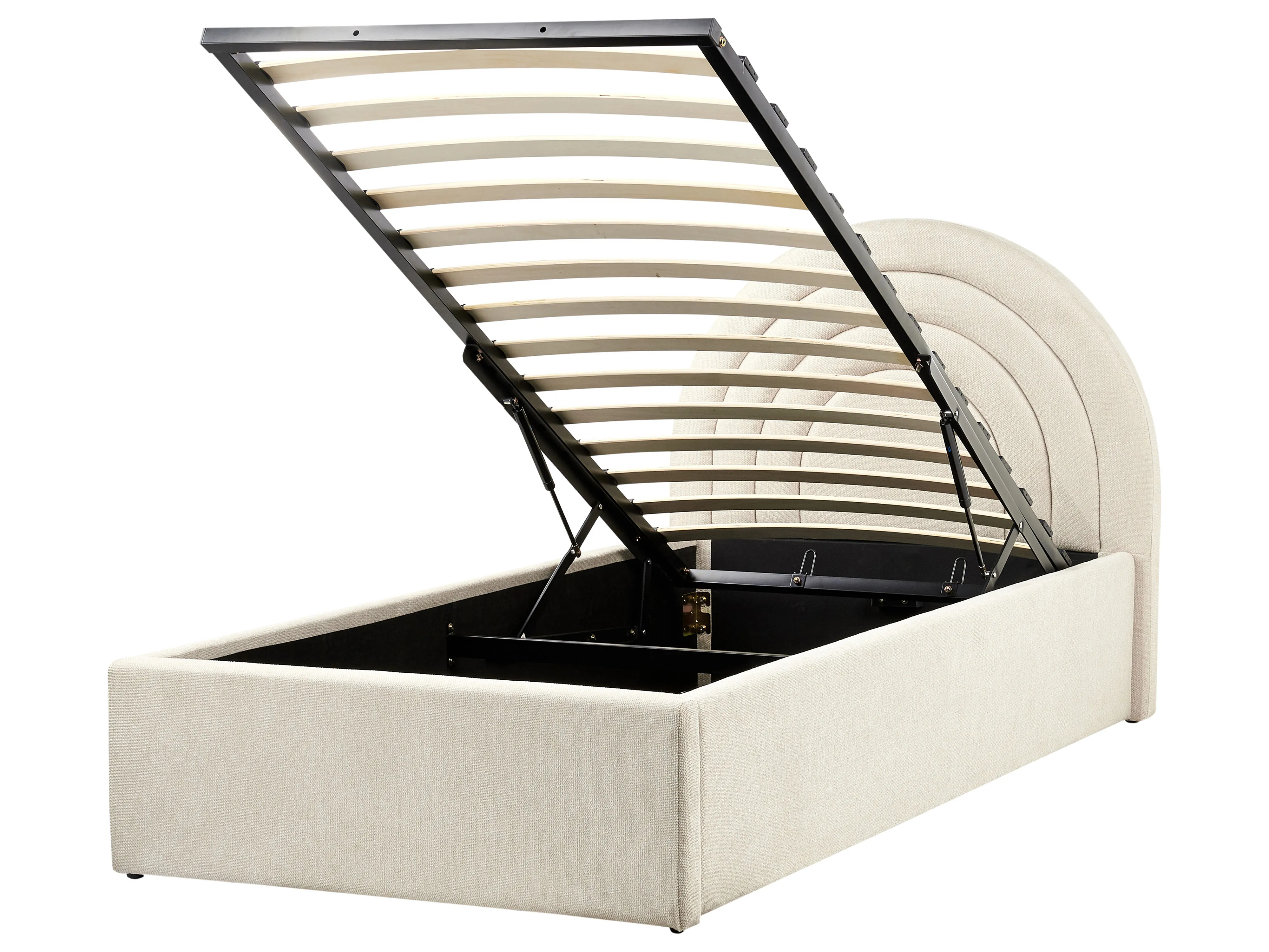 Kinderbed met opbergruimte Stof ANET 90 x 200 cm Beige