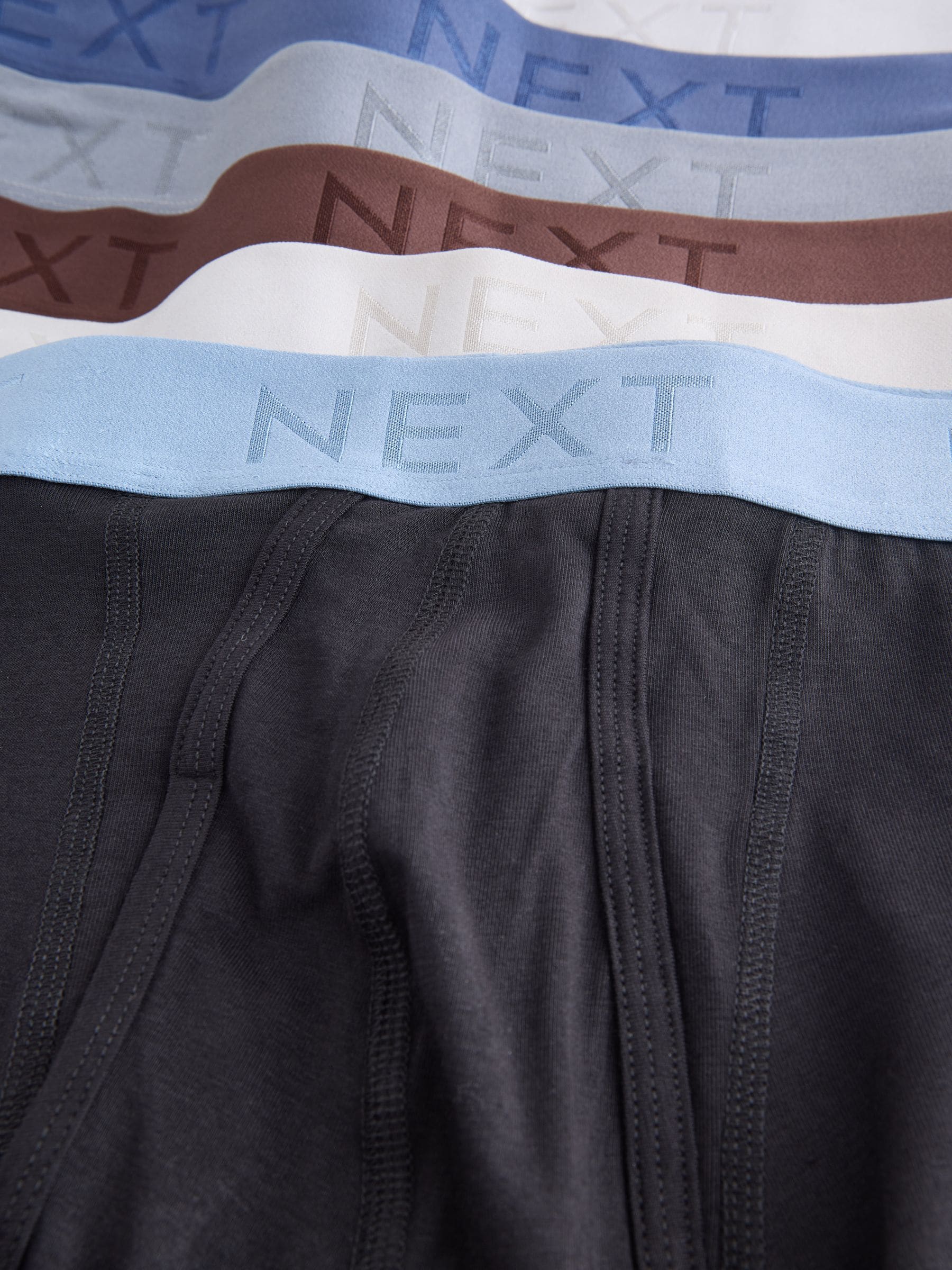 Zwarte en blauwe/bruine taillebanden - Standaard - 10 Boxershorts zonder plooi