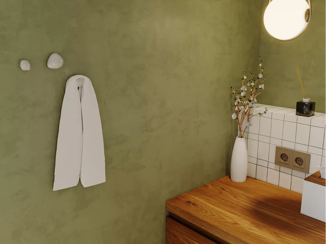 Lot de 3 patères de salle de bain en terrazzo - 3 tailles - STOCHI
