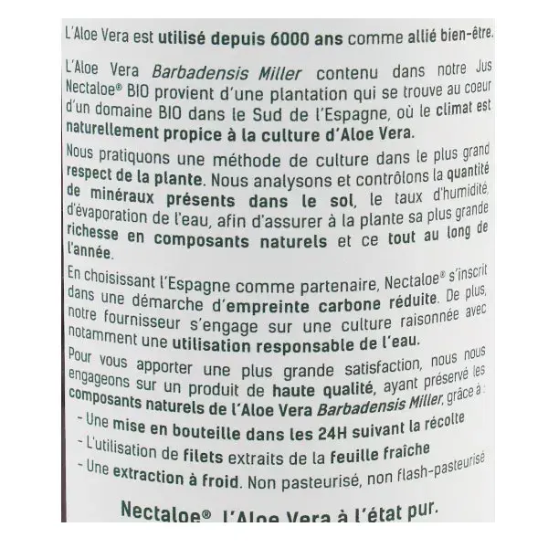 Suco Orgânico de Aloe Vera Santé Verte Nectaloe 1L