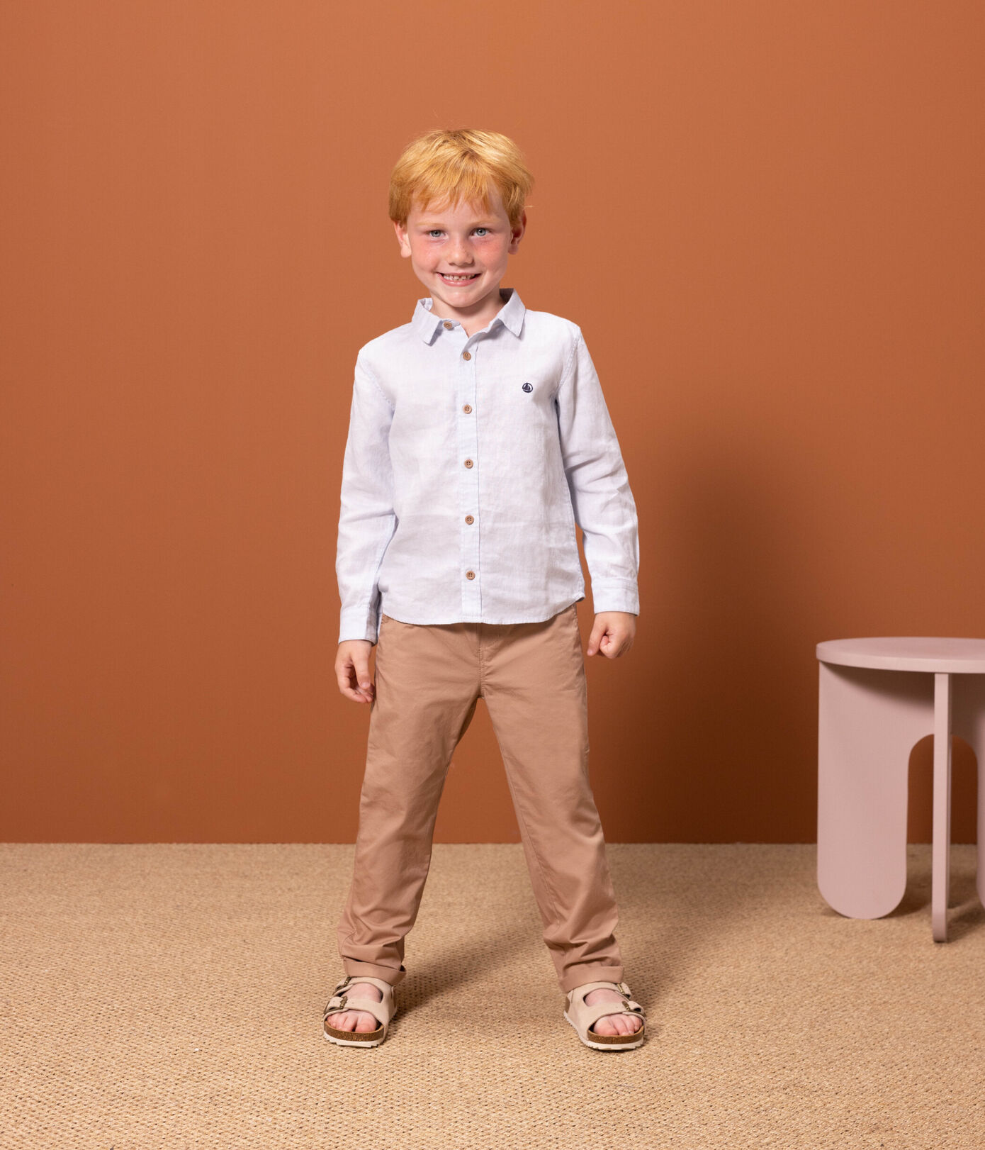 Chemise à manches longues en lin enfant garçon