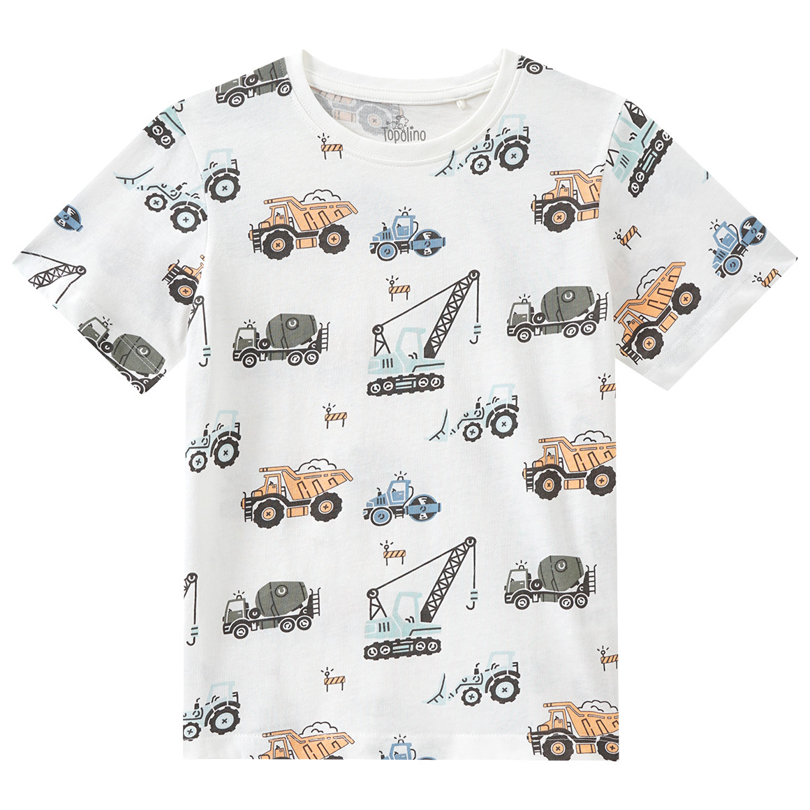 Topolino Jungen T-Shirt mit Fahrzeug-Prints weiss