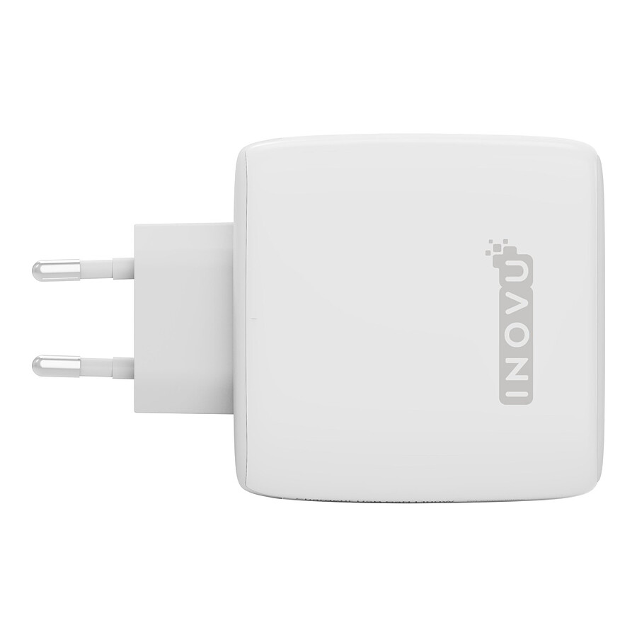 INOVU Chargeur Secteur 100W 3 en 1 (USB-A + 2 x USB-C) Power Delivery, GaN