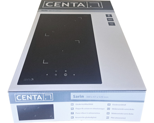CENTA Domino Kookplaat SARIN 30 x 52 cm 2 Kookzones Sarin 30