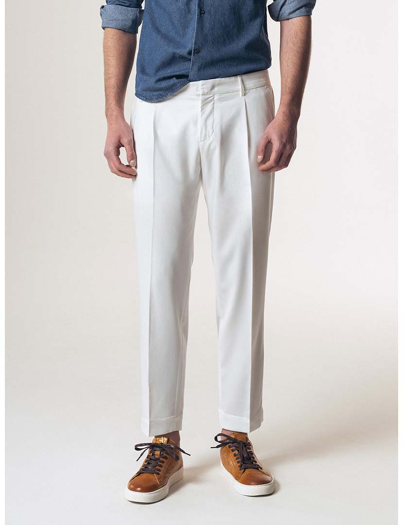 Men's Delhi White Trousers
