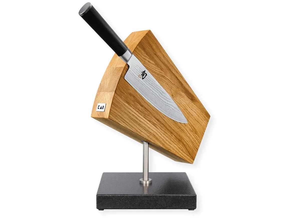 kai DM-0794, Sprække knivblok, Granit, Træ, Sort, Rustfrit stål, Træ, 1 stk, 180 mm, 310 mm