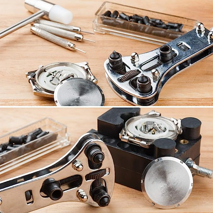 (149-tlg. Set) Universal Uhrenwerkzeug Set für Uhrenreparatur mit Pinzette / Gliederentferner / Uhrengehäusehalter / Schraubendreher
