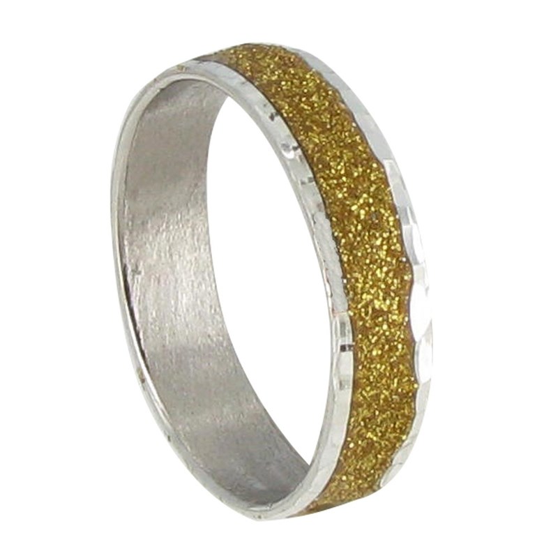 Bague Argent Paillettes Or