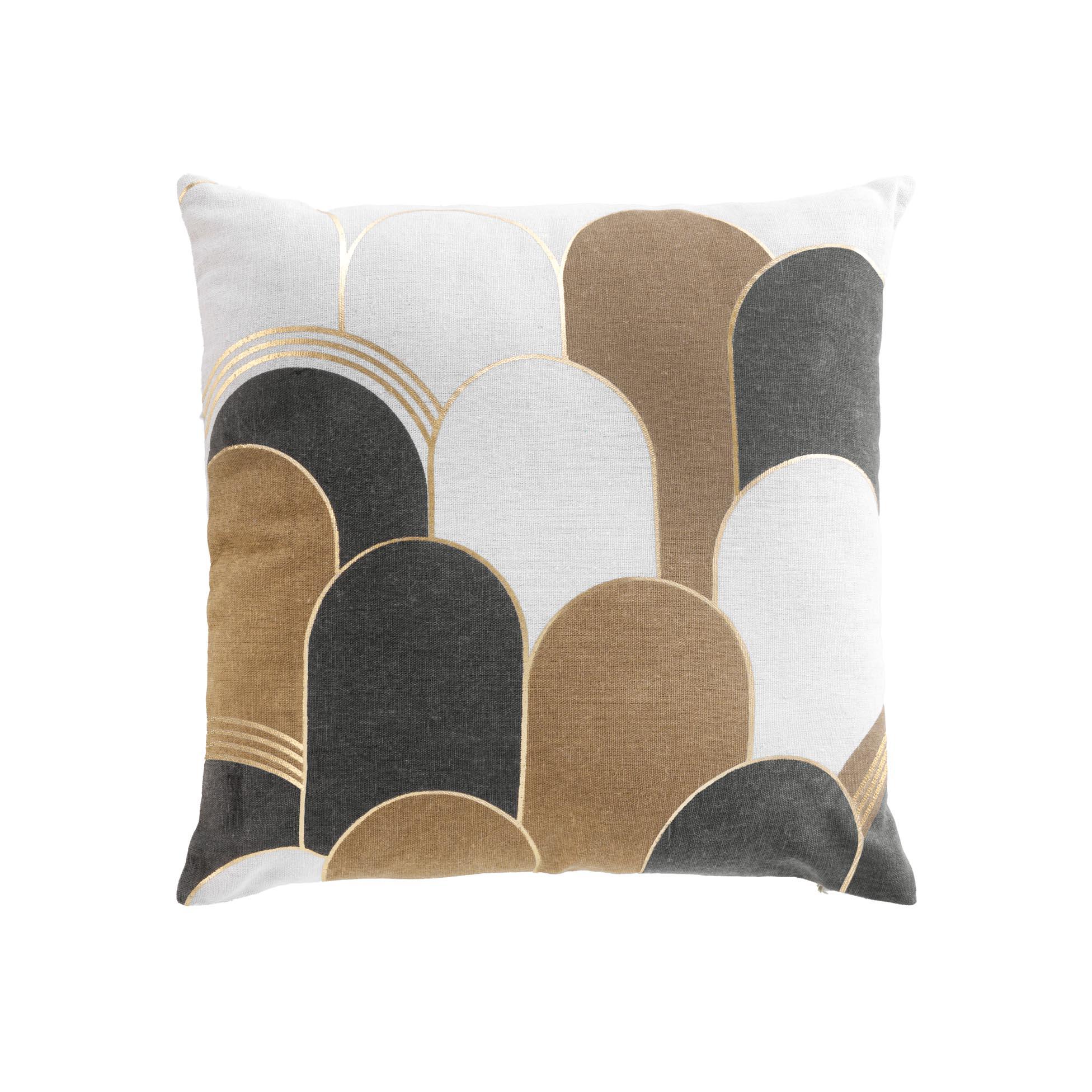 COUSSIN DEHOUSSABLE 45X45CM IMPRIME METALLISE DENALI