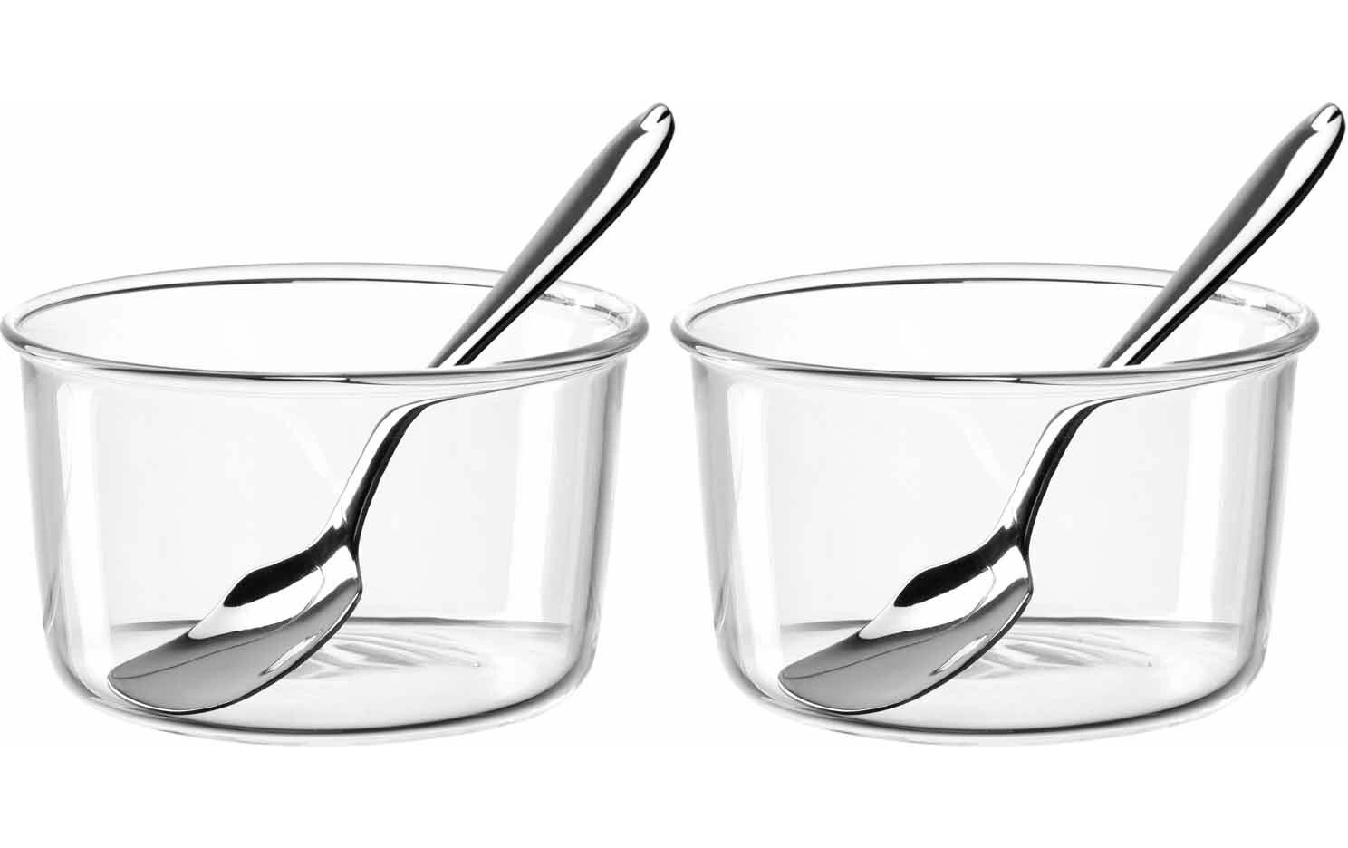 Schale mit Löffel Vetro 4-teilig, TransparentFunktionsschale