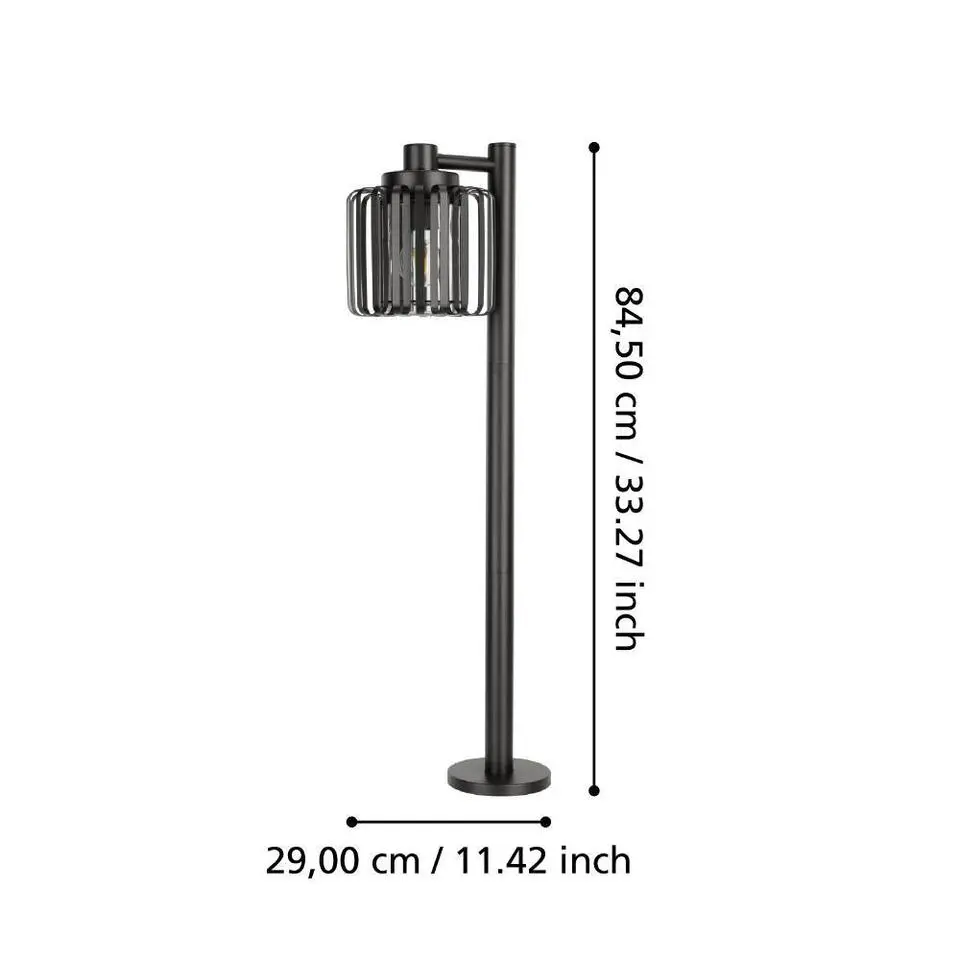 EGLO Selinus Staande lamp - E27 - Glas - Zwart