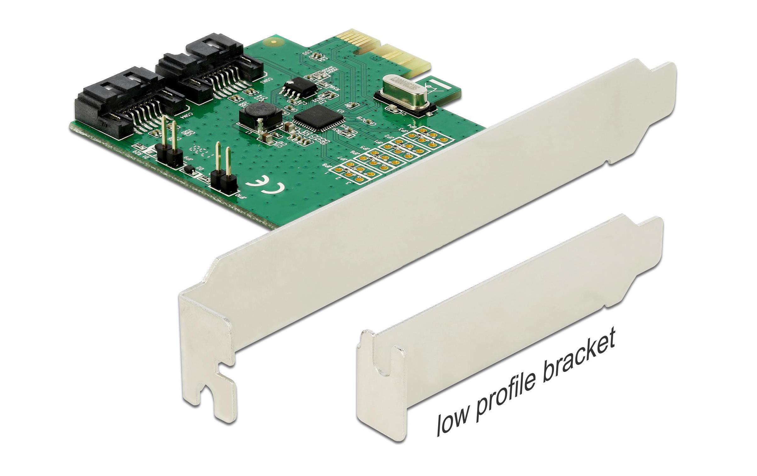 RAID-Controller PCI-Ex1- 2x SATA Chipsatz ASM1061RDelock 2 Port SATA PCI Express Karte mit RAID