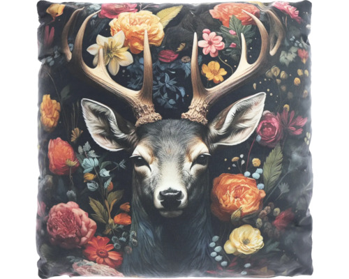 Decoratief kussen hertenbloemen 45x45 cm