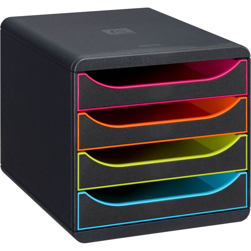 Module de classement Exacompta Big Box 4 tiroirs coffre noir