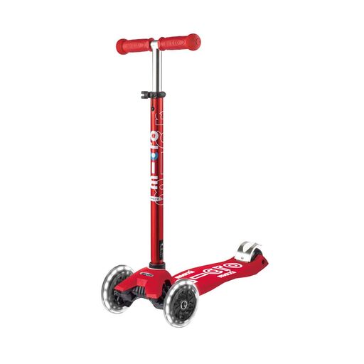 Patinete Infantil Maxi Micro Deluxe Rojo Led