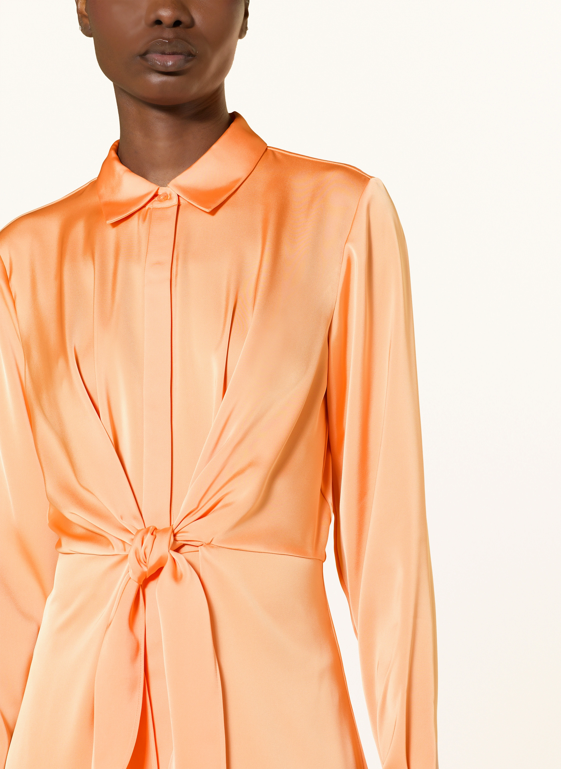HUGO Hemdblusenkleid KIMBANI aus Satin in Wickeloptik