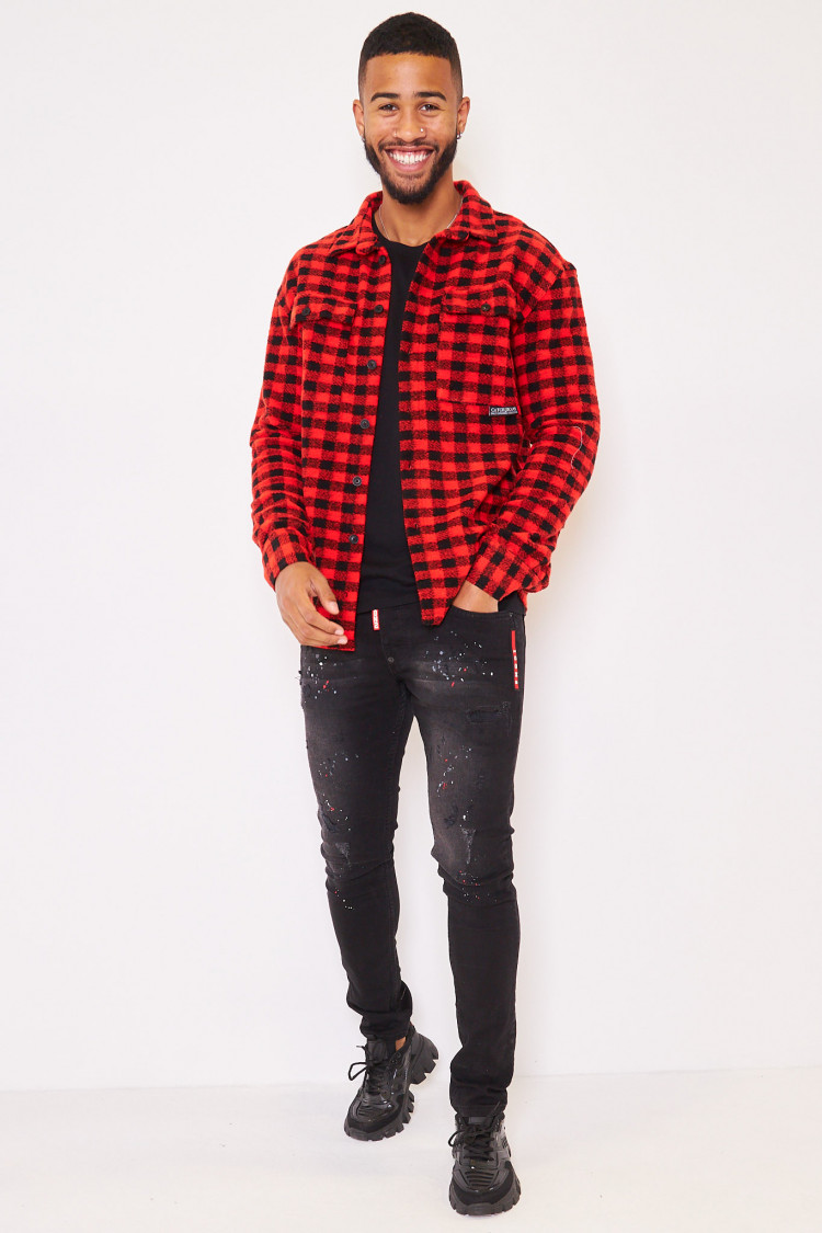 Chemise rouge à carreaux