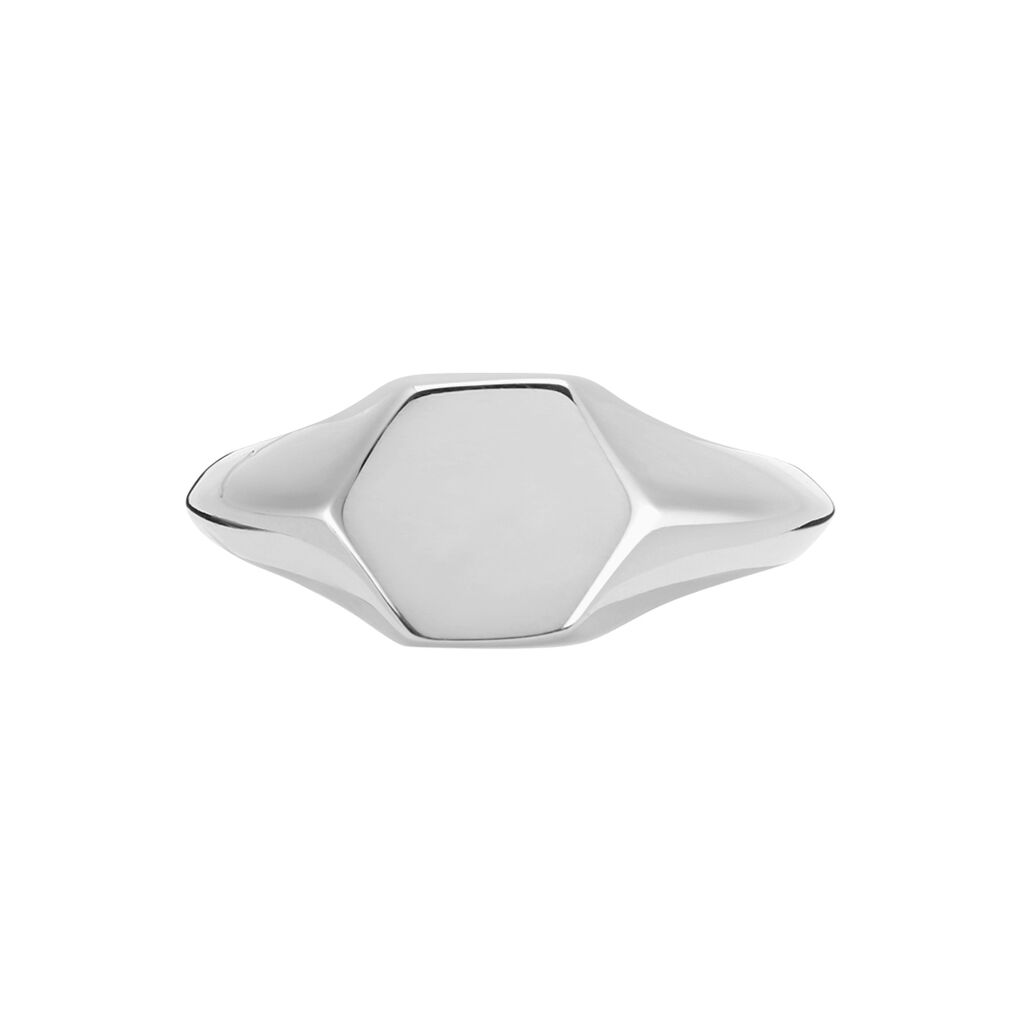 Chevalière Sanza Argent Blanc