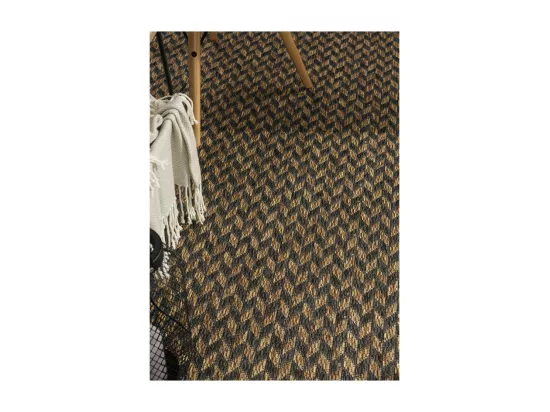 Tapis extérieur effet jute bicolore CARACAS 27 Noir 200*290