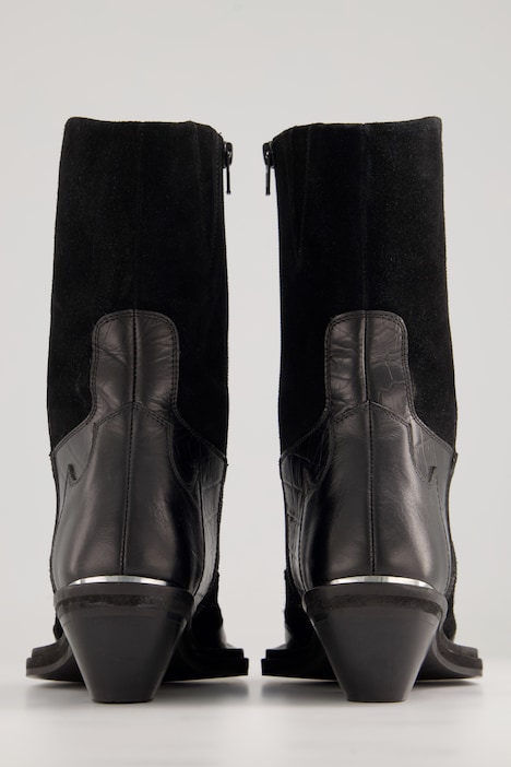 Cowboyboots, echtes Leder, Croco, markante Sohle