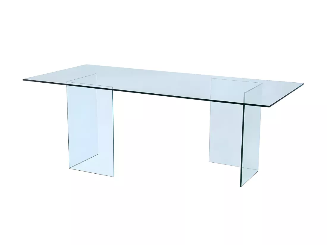 Table à manger COLEDON - 8 personnes - Verre trempé