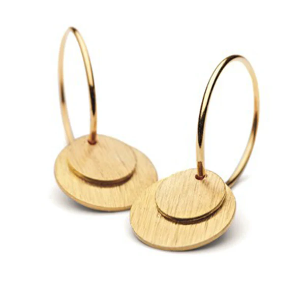 Pernille Corydon  Small Coins øreringe - Forgyldt