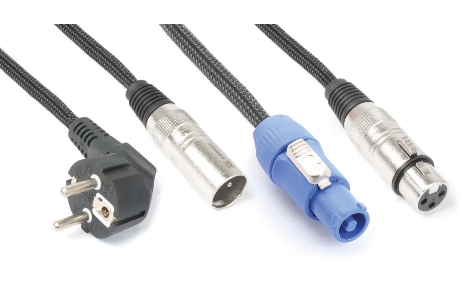 CX08-10 XLR 3 Pole, male - XLR 3 Pole, female 10 mSchuko/XLRm – PwcA/XLRf