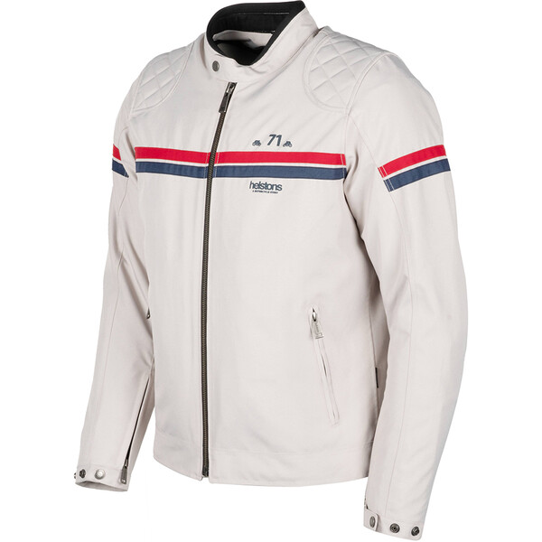 Helstons - Blouson Chevy tissu technique Argent / Rouge / Bleu