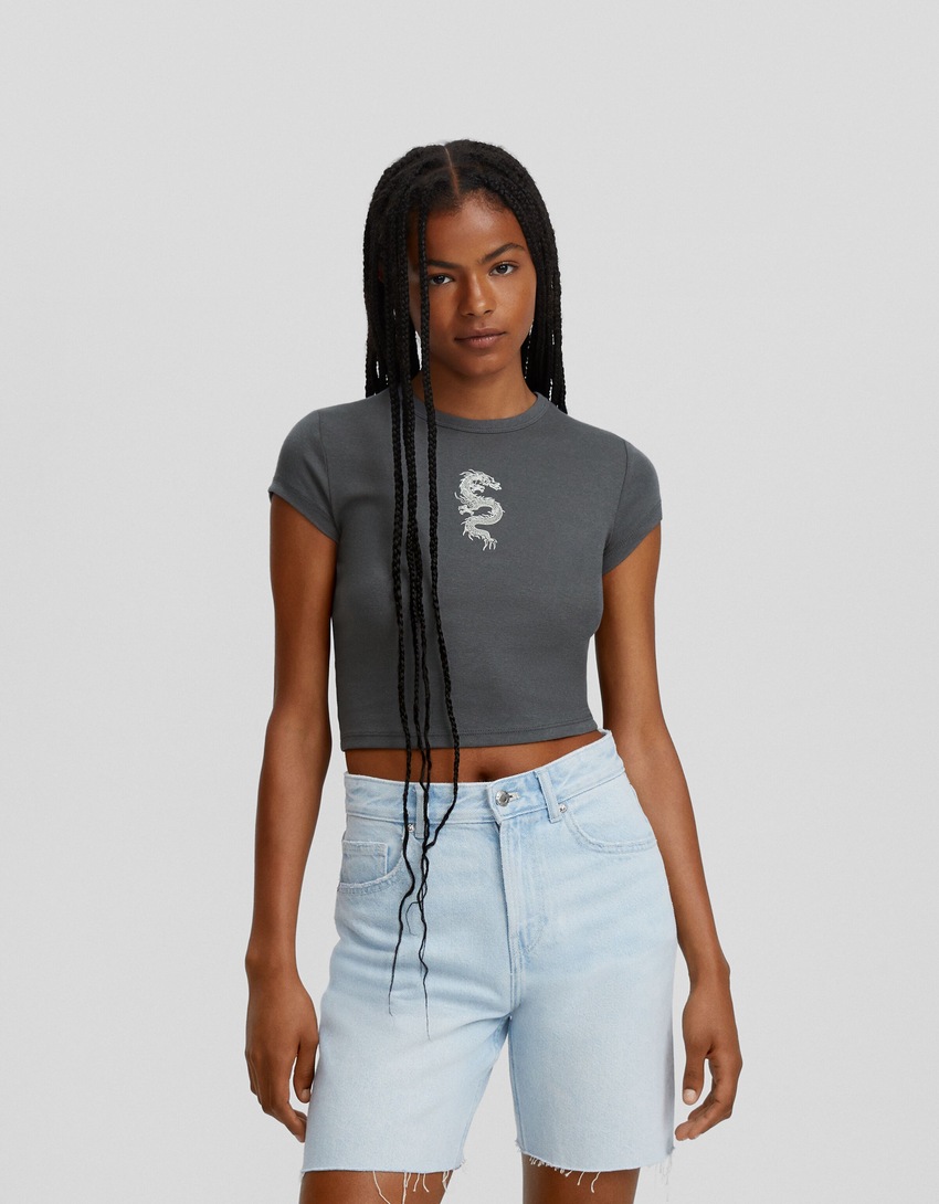 Camiseta de manga curta com estampa