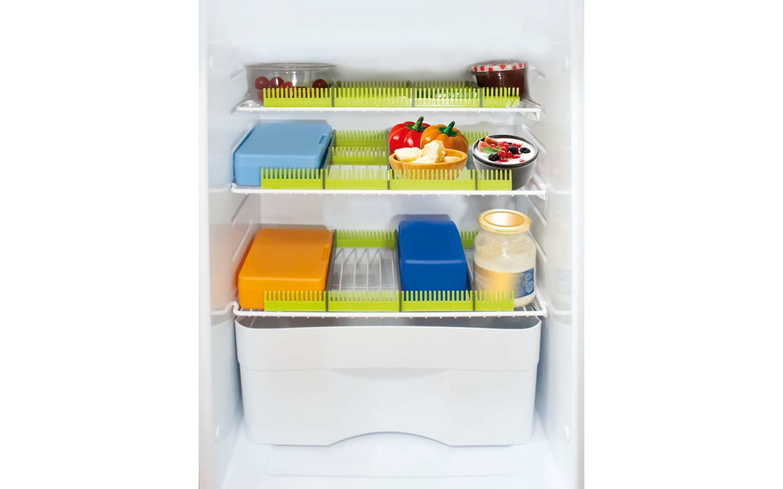 Purvario by Dörr Stauleisten für Kühlschränke 8er Set anthrazit / lime