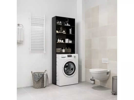 Meuble pour machine à laver noir 64x24x190 cm