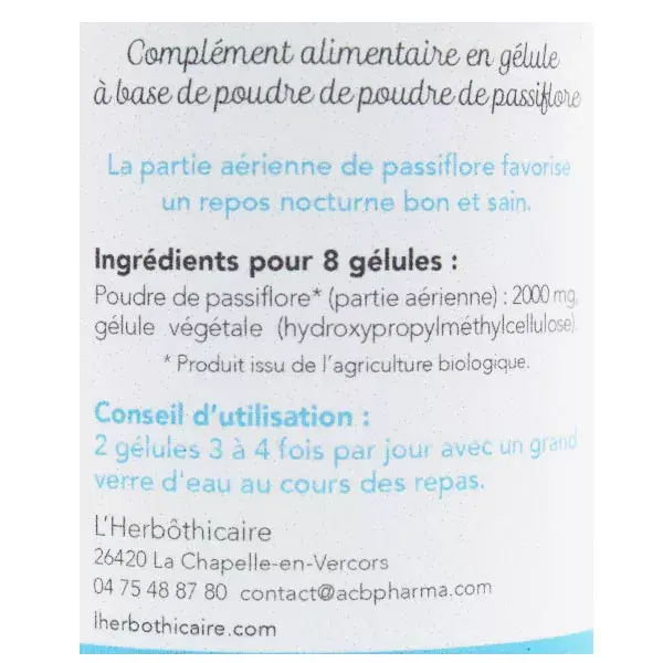 L'Herbôthicaire Passiflore Bio 60 gélules