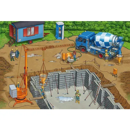Schmidt Spiele KinderPuzzle -Auf der Baustelle, 3x 24 Teile