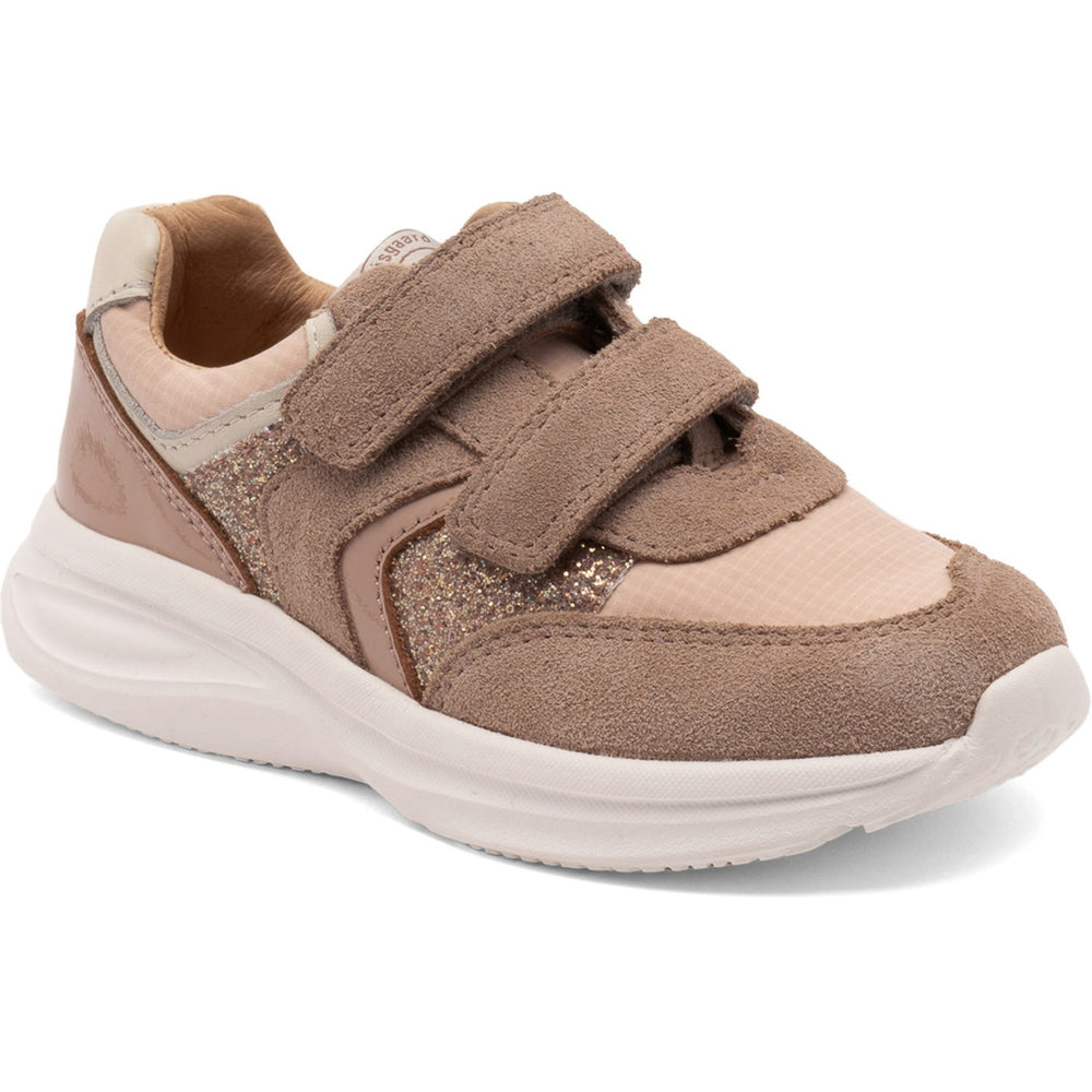 Køb Bisgaard Taupe Glitter Yuki Glitter Velcro Sko