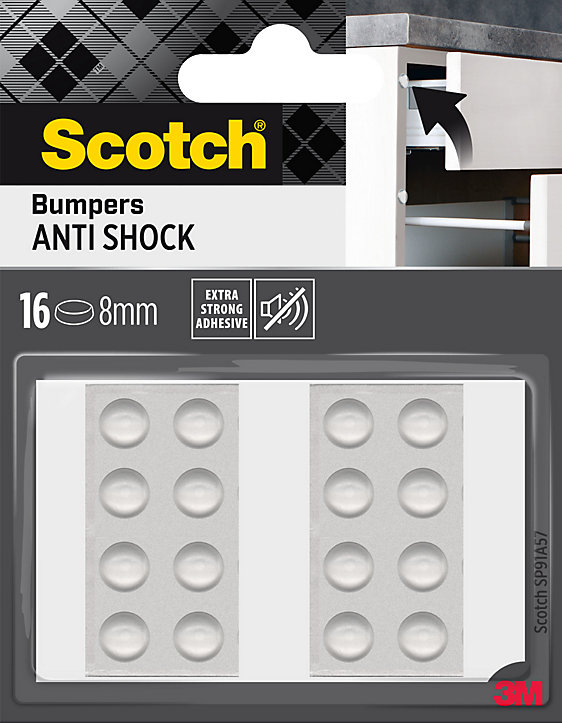 Patin bumper antichoc rond transparent Scotch ø8 mm, lot de 16