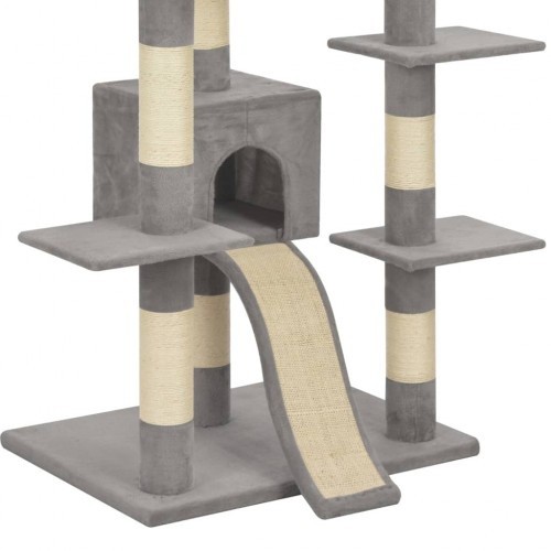 Arranhador para gatos com hastes de sisal, cinza