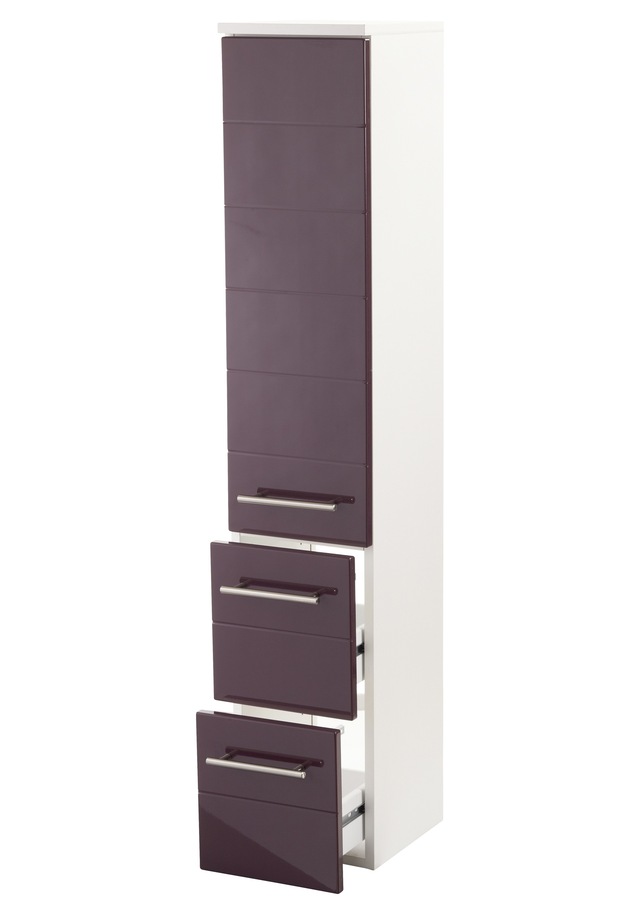 welltime Midischrank »Porto« Breite 25 cm, mit hochglänzenden Fronten
